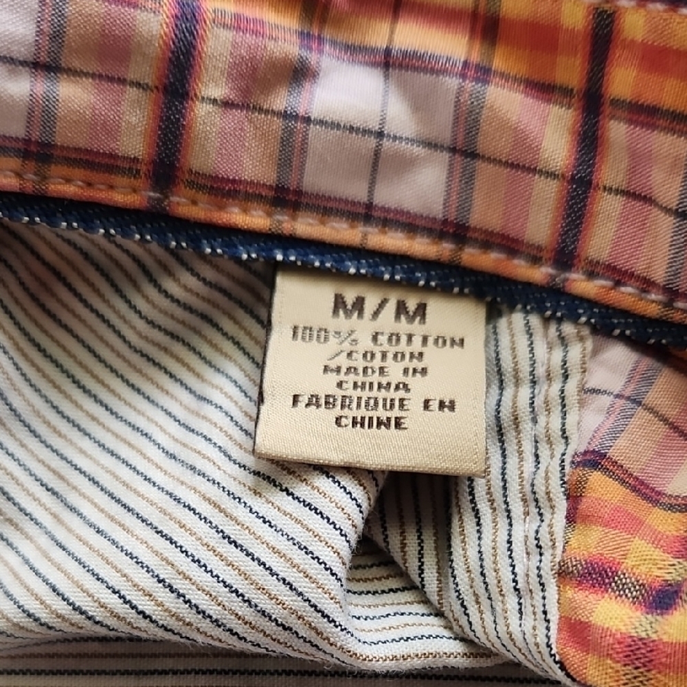 Tommy‎ Bahama Men's Orange Plaid Shirt | Sz: Med - Picture 13 of 16